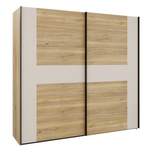 Szafa przesuwna 220 cm Bellevue BLQS92711 piaskowy/dąb mauvella