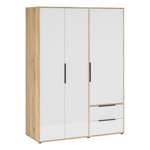 Szafa 150 cm z szufladami Orkney OKYS831 dąb mauvella/biały