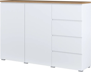 Komoda 2D4S Modo Typ 45 Biały/Dąb Mauvella Helvetia Wieruszów