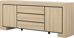 Komoda 2D3S Cuba II Typ 25 Dąb Samdal/Czarny mat Helvetia Wieruszów