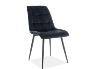 Krzesło Tapicerowane Chic Velvet Chrom Stelaż/czarny Bluvel 19 Jwr