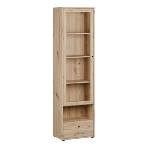 Wąska witryna z szufladą Archbox T2KV811 dąb artisan