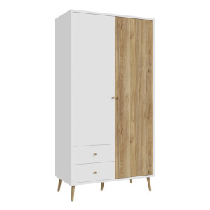 Szafa do sypialni 100 cm Harllson HLTS721LEC biały/dąb mauvella