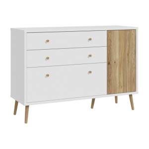 Komoda z szufladami 120 cm Harllson HLTK221REC biały/dąb mauvella
