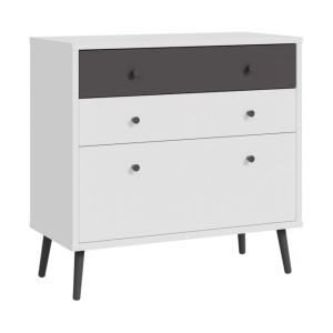 Mała komoda 90 cm Harllson HLTK211EC biały/uni wolfram szary