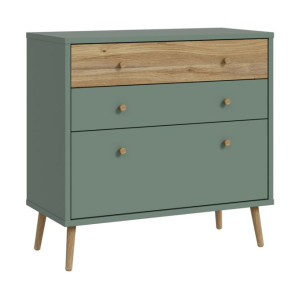 Mała komoda 90 cm Harllson HLTK211EC szałwiowy/dąb mauvella