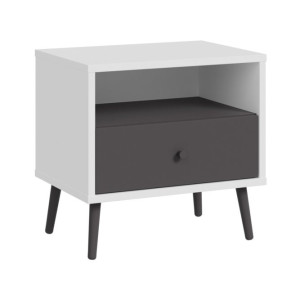 Szafka nocna 60 cm Harllson HLTK111EC biały/uni wolfram szary