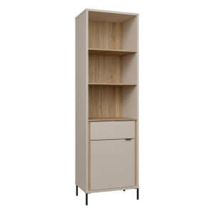 Regał z szafką 60 cm Seravel SVLV712 piaskowy/dąb mauvella