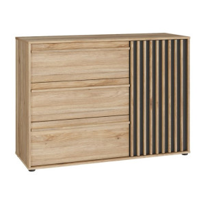Komoda z szufladami 120 cm Arank AXKK221R dąb mauvella/czarny