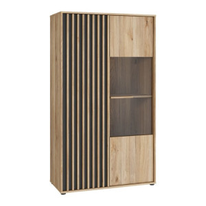 Witryna do salonu Arank AXKV621L dąb mauvella/czarny