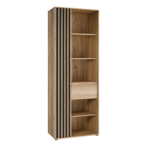 Regał z szufladą 73 cm Arank AXKR821L dąb mauvella/czarny