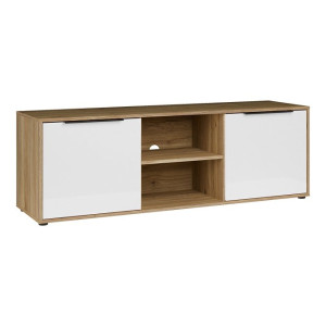 Szafka RTV 150 cm Orkney OKYT131 dąb mauvella/biały połysk
