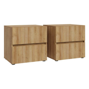 Zestaw 2 szafek nocnych 50 cm Lenybelardo LNBK011ST dąb riviera
