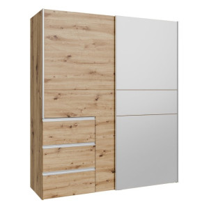 Szafa przesuwna z lustrem 170 cm Winn 2 W2QS8233S dąb artisan