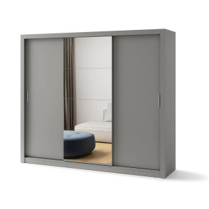 Szafa przesuwna 3D z lustrem Idea ID-01 Szary Lenart