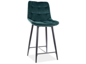 Półhoker Chic H-2 Velvet Czarny Stelaż/zielony Bluvel 78