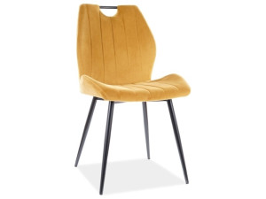 Krzesło Tapicerowane Arco Velvet Czarny Stelaż/curry Bluvel 68