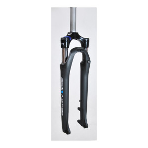 Amortyzator NEX E25 28" skok 63mm 1-1/8" 25cm AHEAD, blokada na goleni, dysk, sprężyna, czarny mat