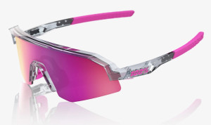 Okulary 100% SLENDALE SL - Polished Translucent Grey - Purple Multilayer Mirror