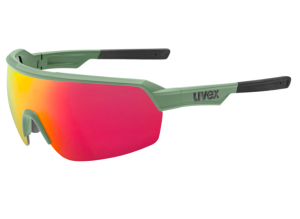 UVEX Okulary Sportstyle 227 olive mat - mirror red (cat. 3)