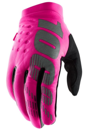 Rękawiczki damskie 100% BRISKER neon pink black