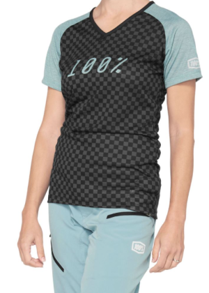 Koszulka damska 100% AIRMATIC seafoam check