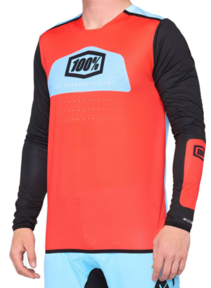 Koszulka 100% R-CORE X długi rękaw fluo red
