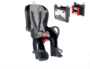 Fotelik dziecięcy OKBABY 10+ NEW (regulowane pochylenie, 27,5”-29” pręt 114 stopni ZN+H70 + zapięcie) czarny/ciemnoszary