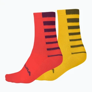 ENDURA Skarpetki Coolmax® Stripe 2-p pomarańczowe