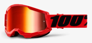 Gogle 100% STRATA 2 Goggle - Red - Mirror Red Lens