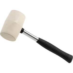 Młotek blacharski Drel HHG-6023 gumowy, trzonek metalowy, biały - 230g