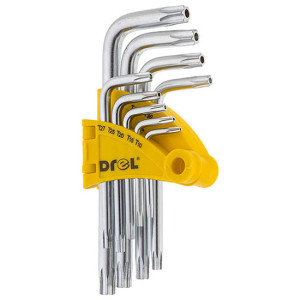 Zestaw kluczy torx z otworem Drel DR-IKT-2209 1,5-10mm 9szt. - krótkie