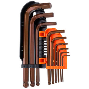 Zestaw kluczy imbusowych kulistych Waart stal S2 1,5-10mm 9szt. - krótkie