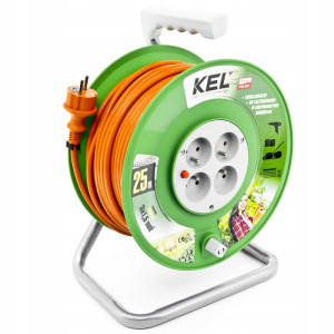 Przedłużacz bębnowy STANDARD pomarańczowy 4-gniazdowy 3G 1,5 - 25mb
