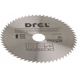 Piła tarczowa do drewna Drel TCV-1806 (bez spieku) 180mm x 30 x 60 zębów