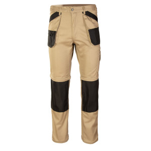 Spodnie robocze do pasa 'Brixton Practical' beżowe, odpinane nogawki - rozmiar 50