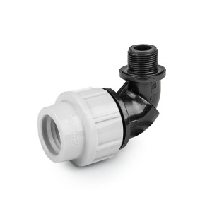 Kolanko do rur PE 'Bradas Drip System' PN16 32mm GZ 5/4" DSRA16K32M54
