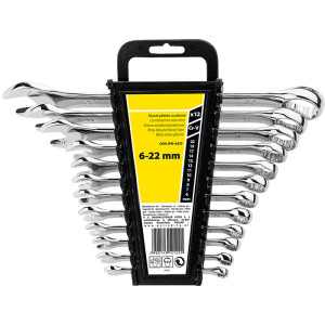 Zestaw kluczy płasko-oczkowych Drel IPO-6333 RWPn 6-22mm 12szt. w kasecie