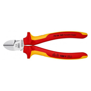 Szczypce tnące boczne 'Knipex 70 06 160' rękojeści izolowane 1000V VDE, 160mm