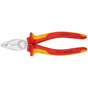 Szczypce uniwersalne 'Knipex 03 06 200' rękojeści izolowane 1000V VDE, 200mm