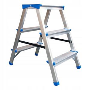 Drabina aluminiowa dwustronna - taboret 'Drabest AL-DD3-N-CZ-M' 2 x 3 0,6m, nośność 150 kg