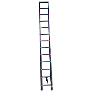 Drabina aluminiowa teleskopowa Ega Draumet 6478 antypoślizgowe stopnie, czarno-czerwona, udźwig 150kg - 3,8m