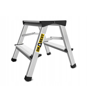 Drabina aluminiowa dwustronna - taboret 'Drabest AL-DD2-125' 2 x 2 0,4m, nośność 125 kg