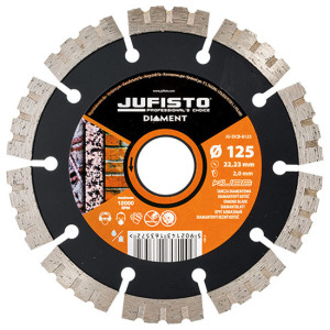 Tarcza diamentowa Waart 125 x 2,0 x 22,23mm segmentowa, do cięcia cegły, betonu zbrojonego i kamienia z segmentem KU zapewniającym wysoką prędkość cięcia