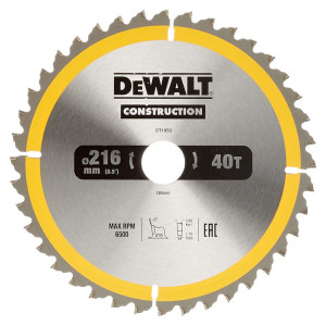 Piła tarczowa DeWALT DT1953-QZ CONSTRUCTION do drewna z gwoździami 216mm x 30 x 40zęb