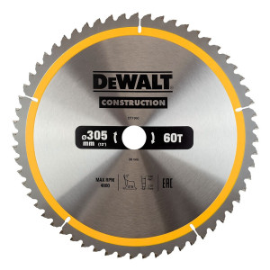 Piła tarczowa DeWALT DT1960-QZ CONSTRUCTION do drewna z gwoździami 305mm x 30 x 60zęb