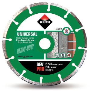 Tarcza diamentowa 'Rubi 25916' SEV PRO, segmentowa 230 x 22,2 x 2,3mm