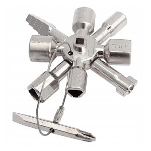 Klucz uniwersalny 10w1 do szaf, grzejników itp + bit 60x86