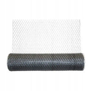 Siatka metalowa hexagonalna oczko 16 x 0,7mm 1,0 x 25m - powlekana PCV