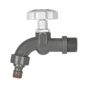 Kran plastikowy Bradas White Line 1/2" + przyłacze na kran WL-K112